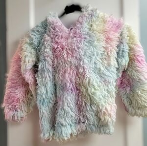 Deux Par Deux, Kid's Size 7, Rainbow print hoodie